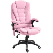 6 Point Vibrating Massage Home Office Chair High Back Executive Chair with Reclining Back, Swivel Wheels, Pink