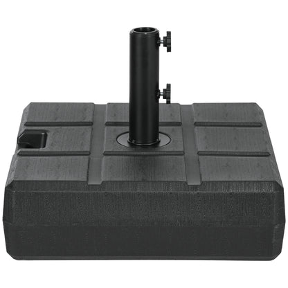 Umbrella Stand for 1.5" or 1.9" Umbrella Poles, Fillable Umbrella Base, Black
