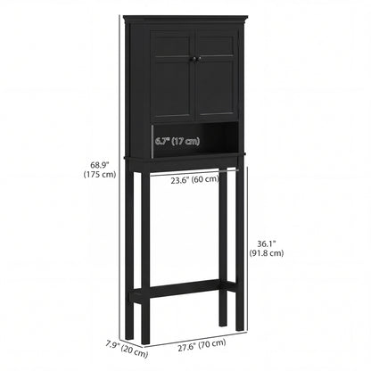 3-Tier Over Toilet Storage Unit Washing Machine Cabinet Dryer Cabinet with Adjustable Shelf for Bathroom, Laundry