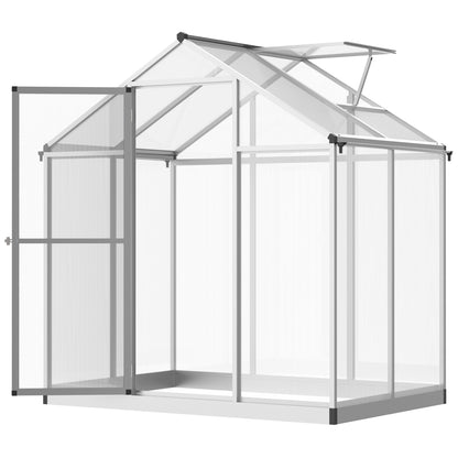 4' x 6.2' x 6.4' Walk-in Garden Greenhouse, Polycarbonate Panels Plants Flower Growth Shed, Cold Aluminum Frame Outdoor Portable Warm House