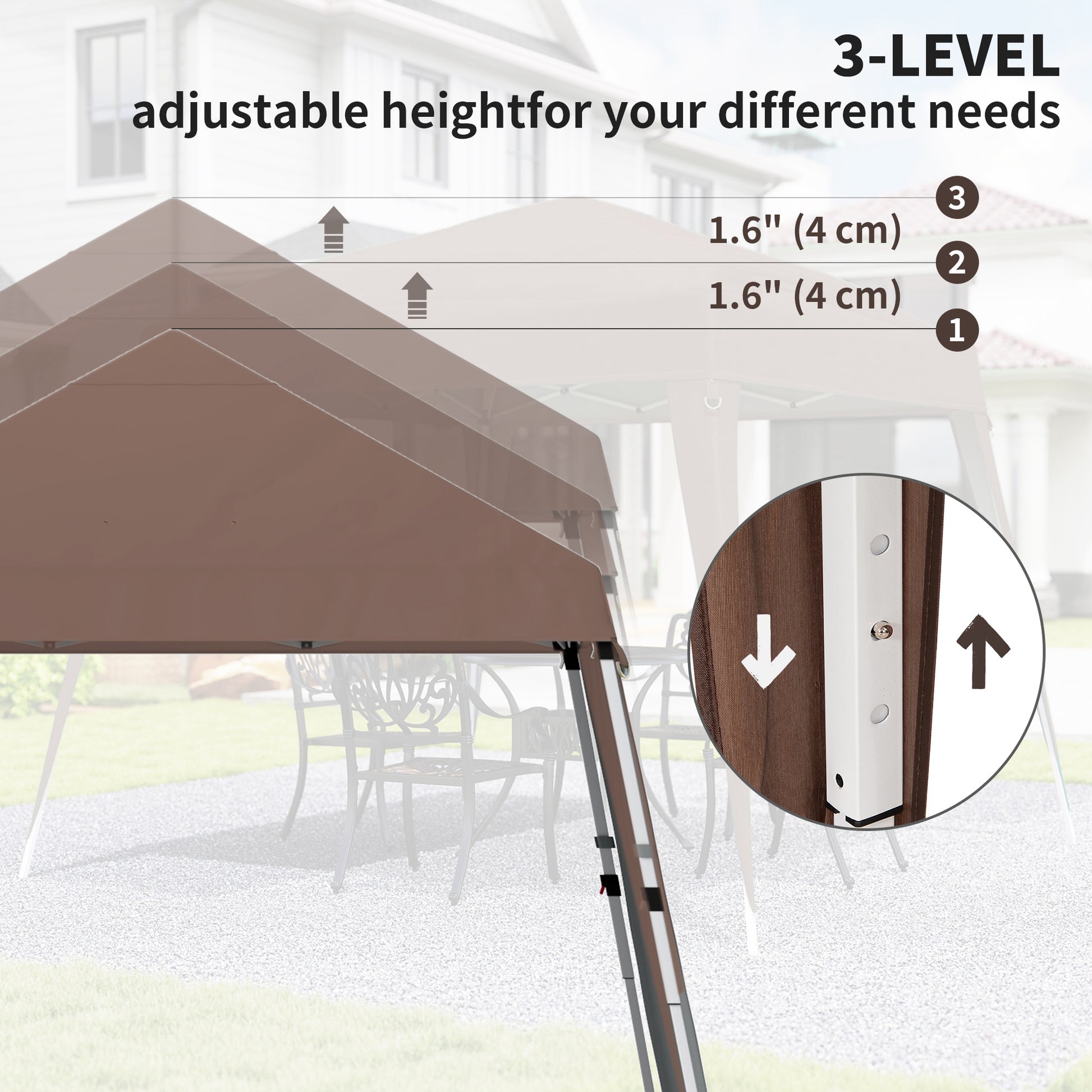 8' x 8' Pop Up Canopy, Outdoor Folding Tent, Portable Party Tent with Carrying Bag for Camping, Party, Picnic, Coffee
