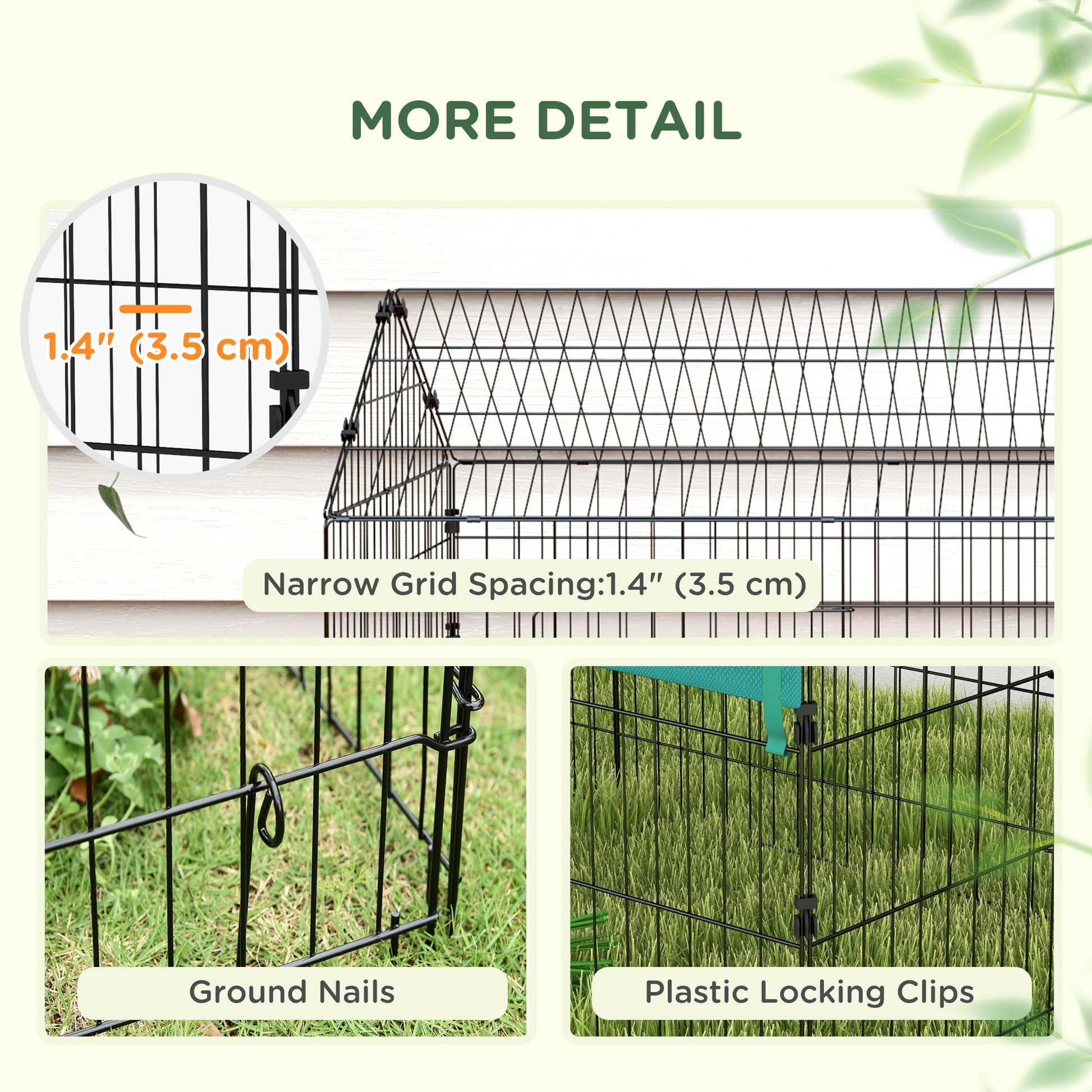 87" Small Animal Cage with Roof, Indoor/Outdoor Use, for Chicken, Rabbits, Chinchillas, Green