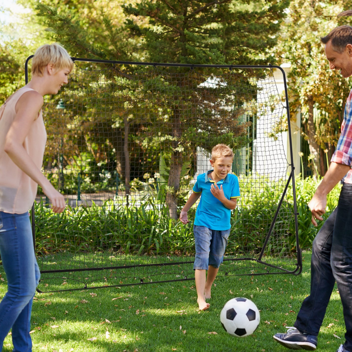 Soozier 8' x 6' Soccer Rebounder Net with 5 Adjustable Angles for Backyard Park Training Practice