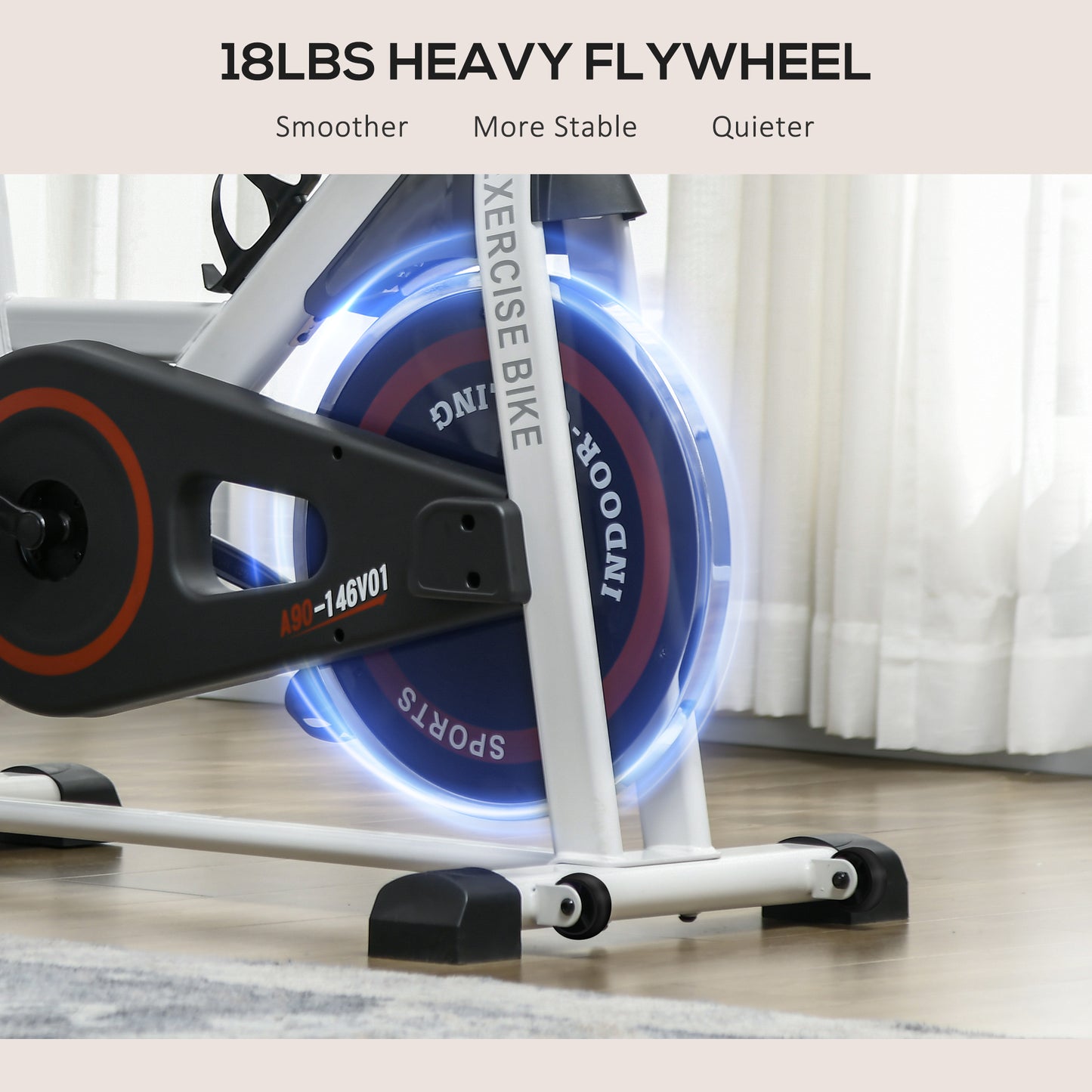 Soozier Adjustable Upright Stationary Exercise Bike with LCD Display, Suitbale for Beginer and Home Gym, Indoor Cycling Bike with Adjustable Resistance, White