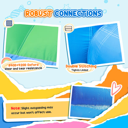 Qaba 4 in 1 Inflatable Bounce House with Slide, Basketball Hoop, Ball Pit, Blower, Storage Bag, 163" x 81" x 75"