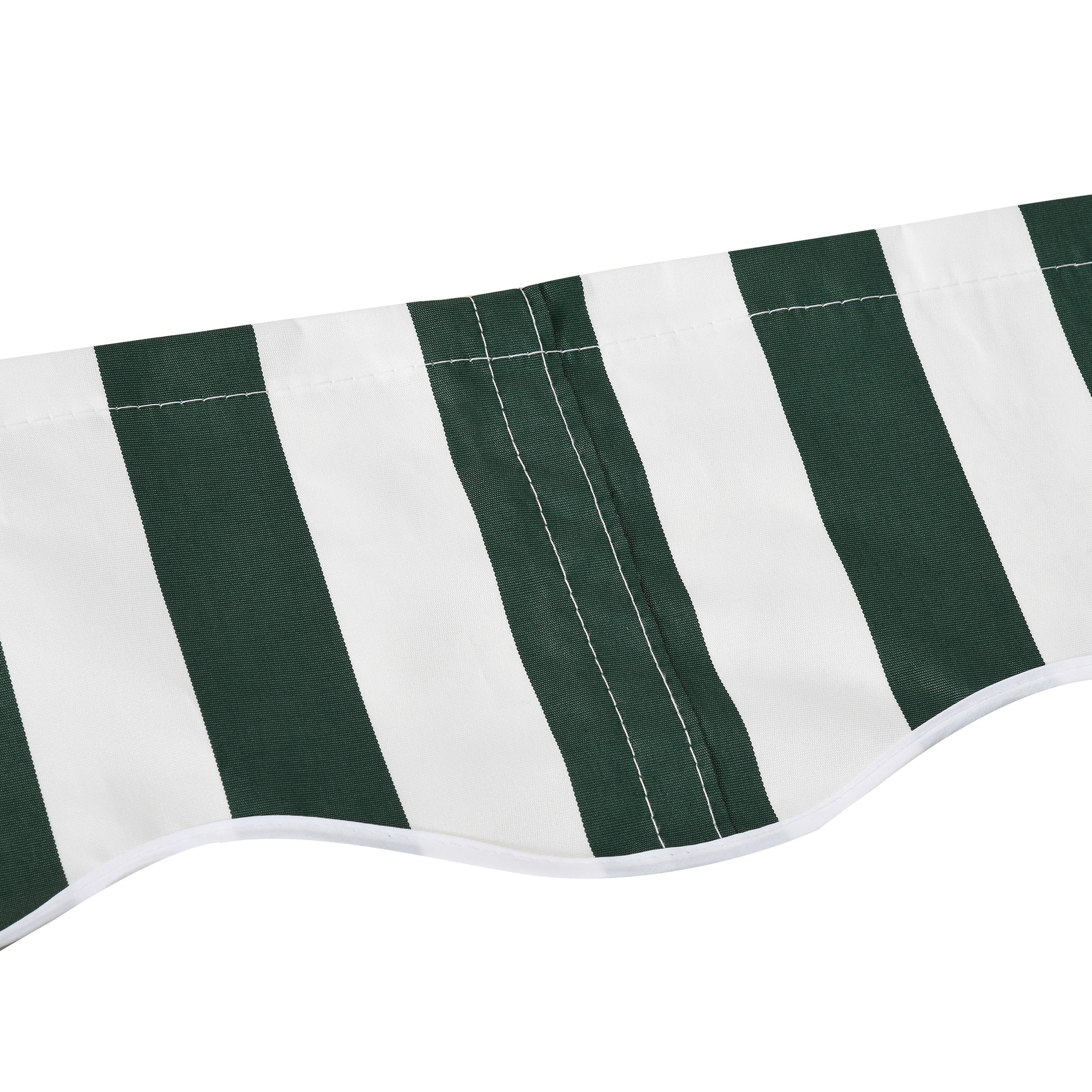 11' x 10' Retractable Awning Fabric Replacement Outdoor Sunshade Canopy Awning Cover, UV Protection, Green and White