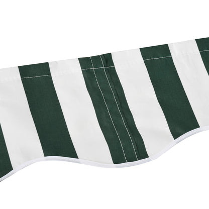 11' x 10' Retractable Awning Fabric Replacement Outdoor Sunshade Canopy Awning Cover, UV Protection, Green and White