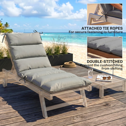 Outdoor Lounge Chair Cushion with Zipper Reversible Chaise Lounge Cushion for Patio Indoor/Outdoor Dark Grey