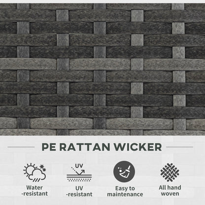 Wicker Raised Garden Bed with Trellis, 42" Tall Outdoor Planter Box, Mixed Grey