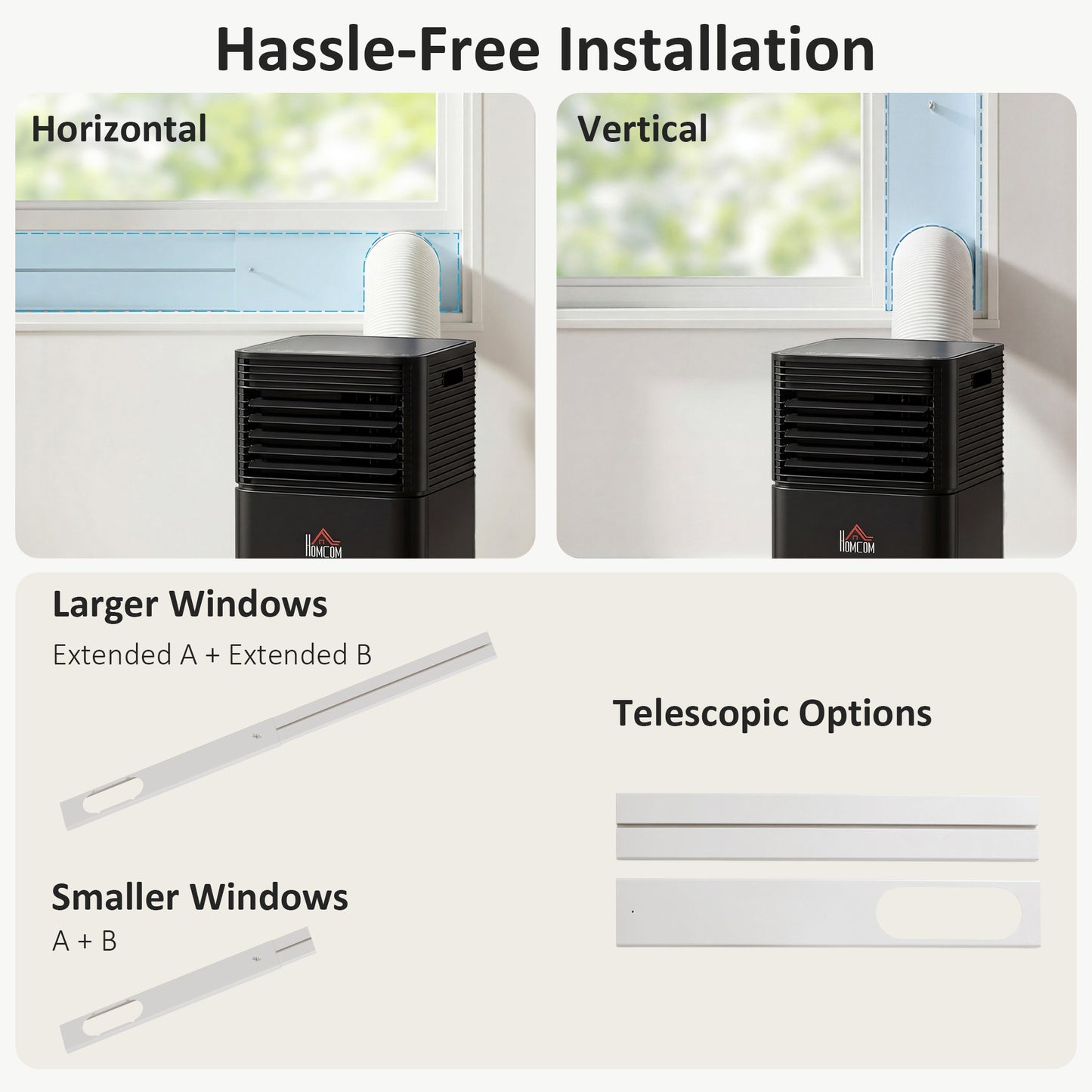 10000 BTU Portable Air Conditioner with Fan & Dehumidifier Mode, Quiet AC Unit with Remote Control, 24-Hour Timer, Black