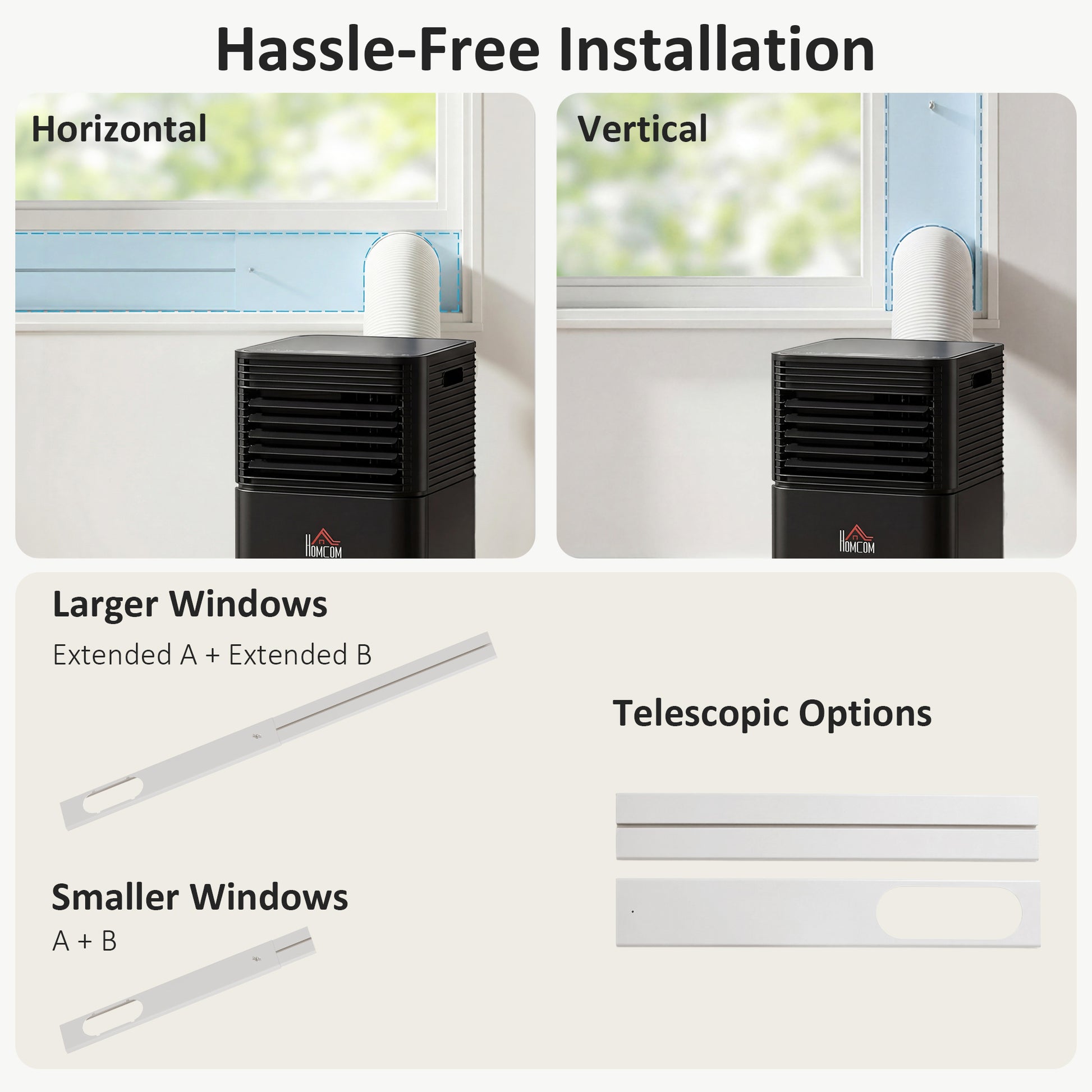 10000 BTU Portable Air Conditioner with Fan & Dehumidifier Mode, Quiet AC Unit with Remote Control, 24-Hour Timer, Black