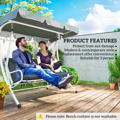 2 Seater Garden Bench Cushion, Soft Thick Outdoor Non-Slip 2 Seater Soft Pad With Backrest for Garden Patio, 47" x 43" x 5", Black