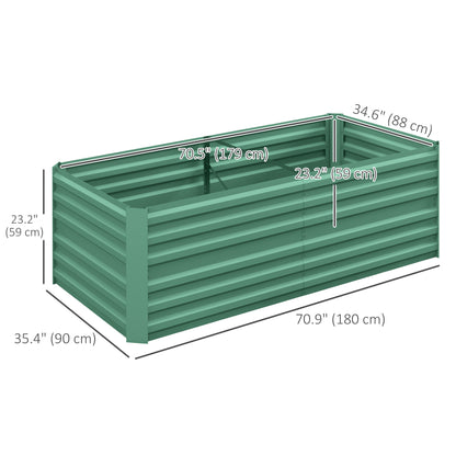 Galvanized Raised Garden Bed, Steel Outdoor Planters with Reinforced Rods, 71" x 35" x 23", Light Green