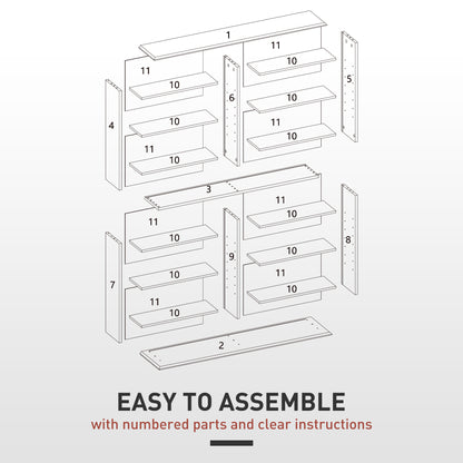 8-Tier DVD Shelf with 12 Adjustable Shelves, Double CD Shelf, Holds 720 CDs, 396 DVDs or 396 Blu-rays, Black