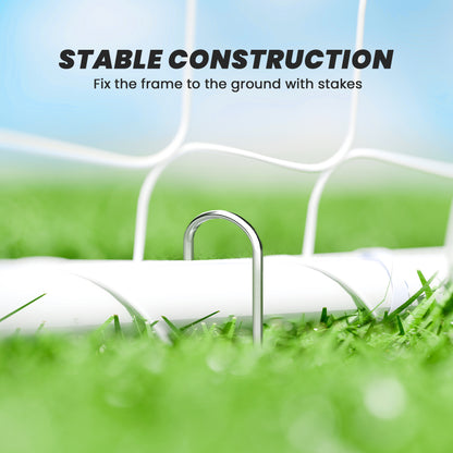 Soozier Soccer Goal, Soccer Net for Backyard, 10 x 4 ft, White