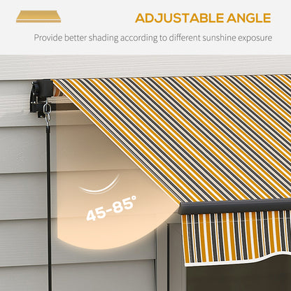 13' x 10' Retractable Awning, 280gsm UV Resistant Sunshade Shelter, for Deck, Balcony, Yard, Amber and Dark Grey