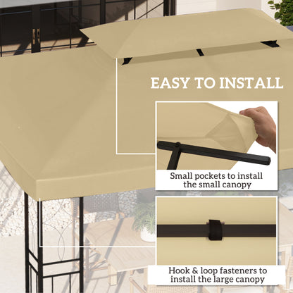 13' x 10' Gazebo Cover, Gazebo Replacement Canopy with 2 Tier Top for Garden, Patio, Outdoor, Beige