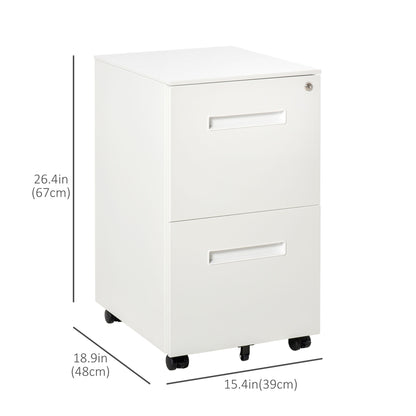 File Cabinet, Vertical Filing Cabinet with Adjustable Partition for A4 Letter Size, Lockable for Office, White