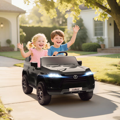 Qaba 12V Ride On Car, Licensed Lexus GX550, 2-Seater Kids Electric Vehicle with Remote Control and Suspension System, Black