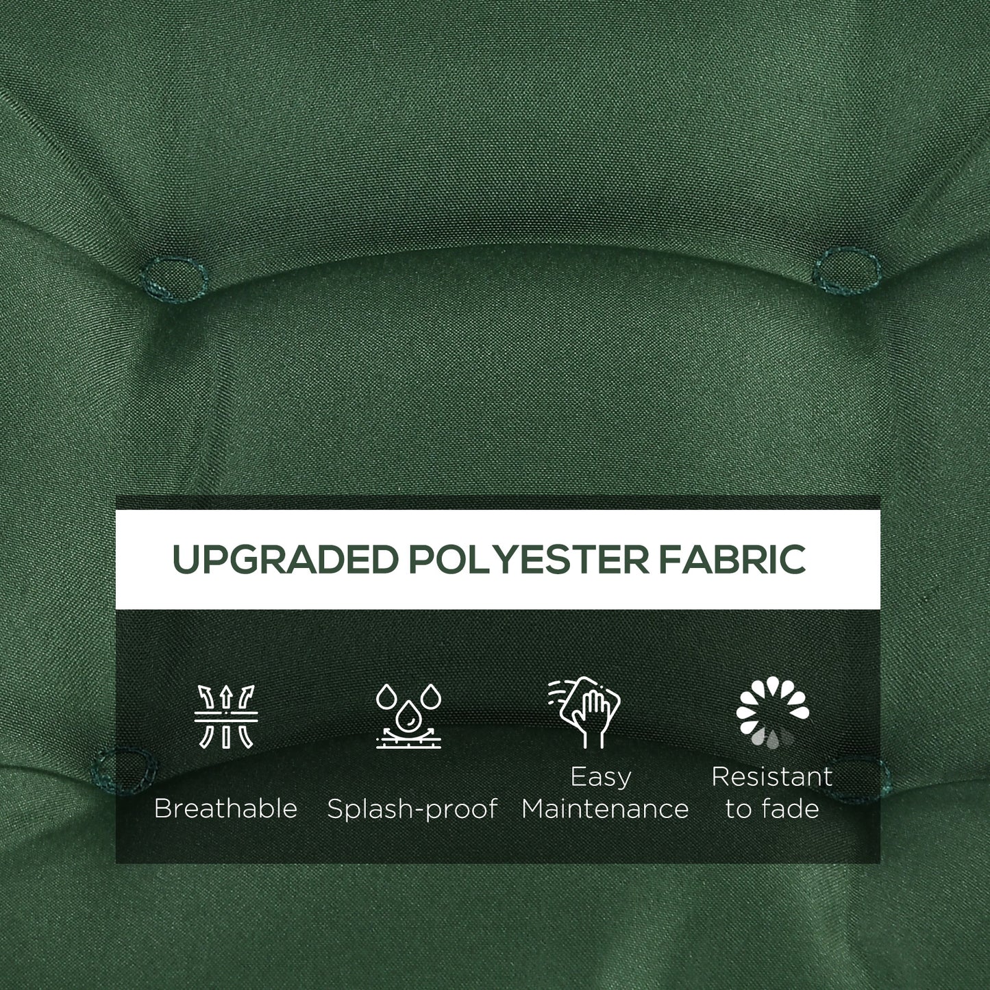 6-Piece Seat Cushion Replacement, Outdoor Patio Chair Cushions Set with Ties, Button Tufted, Dark Green