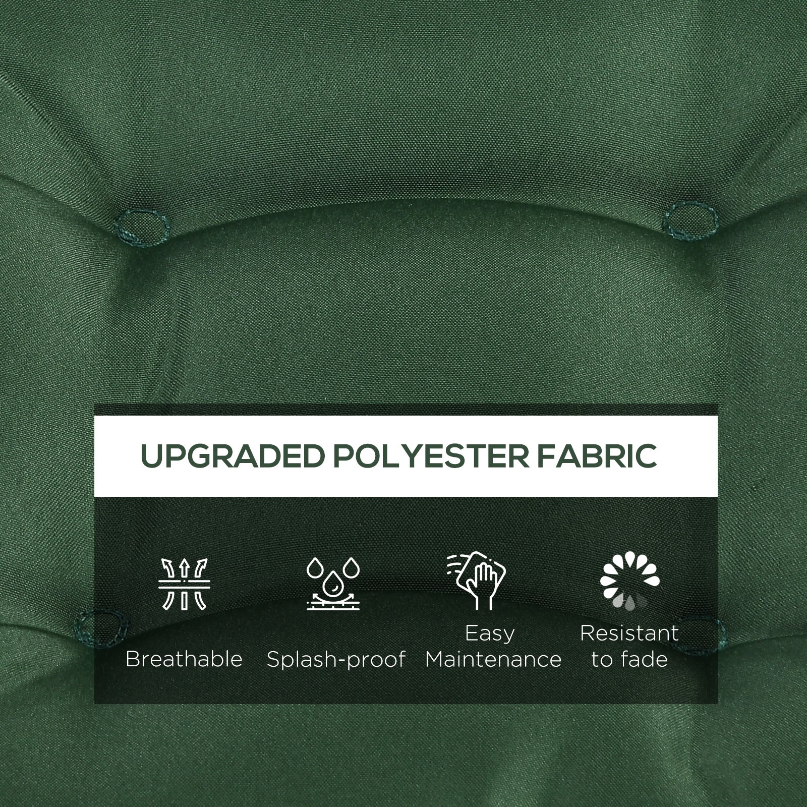 6-Piece Seat Cushion Replacement, Outdoor Patio Chair Cushions Set with Ties, Button Tufted, Dark Green