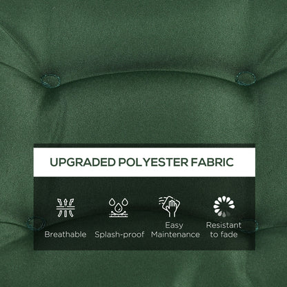 6-Piece Seat Cushion Replacement, Outdoor Patio Chair Cushions Set with Ties, Button Tufted, Dark Green