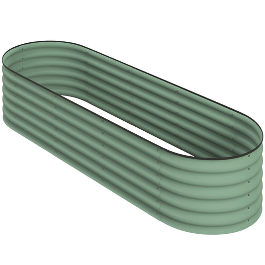 6.5 x 2 x 1.5 FT Galvanized Steel Raised Garden Bed, Metal Garden Bed Planter Box with Safety Edging, Green