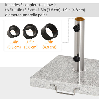55 lbs Marble Square Umbrella Stand 16.5" Market Heavy Holder Base w/ Wheels, Grey
