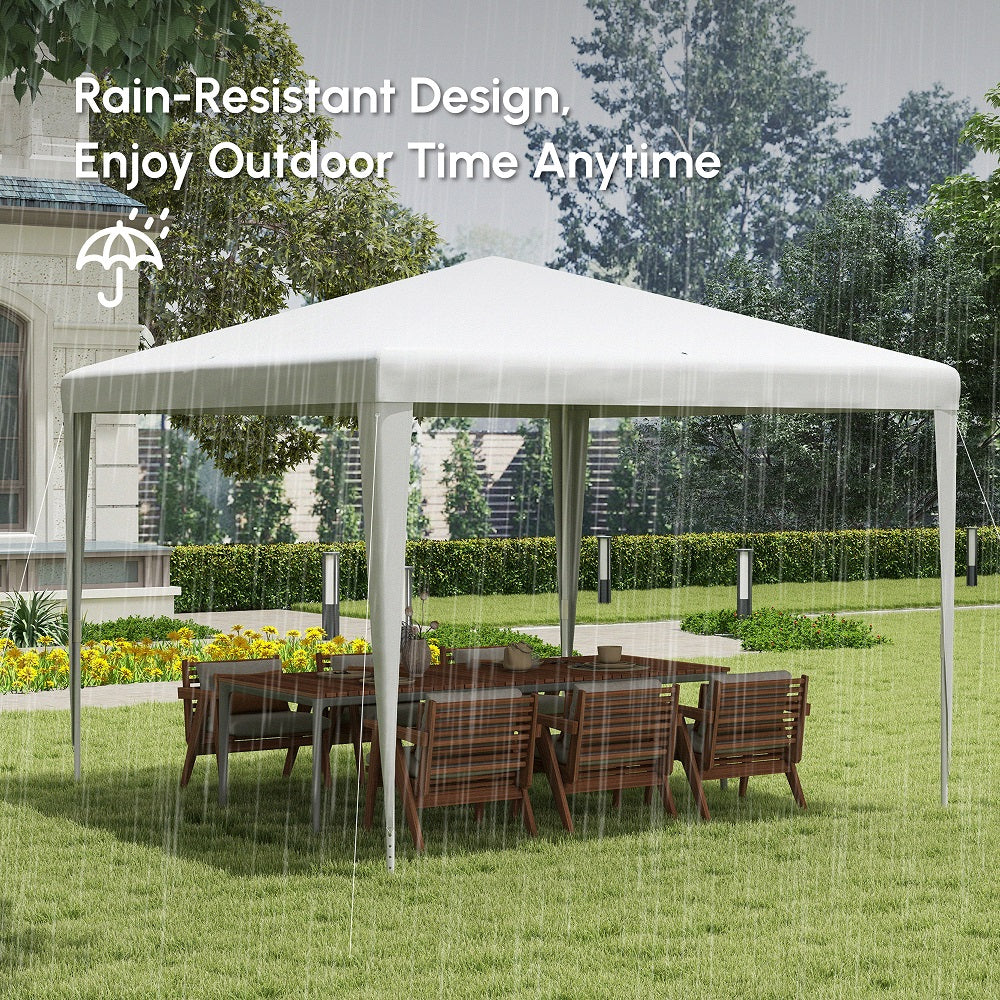 10x10ft Party Tent Portable Gazebo, Folding Garden Canopy Event Shelter Outdoor Sunshade White