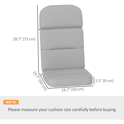 Outdoor Seat Cushion with Back, Outdoor Chair Cushion with Ties and Adjustable Strap, UPF 20+Non-Slip Patio Cushion Replacement for Outdoor Chair, Light Grey