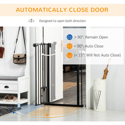 41" Easy Open Indoor Dog Gates for Doorways, House, Stair - Black