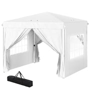 10' x 10' Pop-Up Canopy Tent with Sidewalls, Height-Adjustable, Carry Bag Included, for Outdoor, Garden, Patio, White