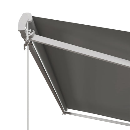 13' x 10' Electric Retractable Awning Sun Shade Shelter w/ Remote Controller for Deck Balcony Yard, Light Grey