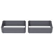 Set of 2 Raised Garden Bed, Steel Elevated Planter Box for Flowers, Herbs, Succulents, 39"x20"x12", Dark Grey
