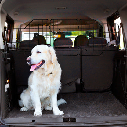 Dog Car Barrier for SUV, Adjustable Car Divider for Trunk Cargo Area, Heavy-Duty Steel Wire Mesh Barrier, Black