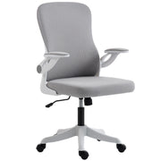 Ergonomic Office Chair, Swivel Desk Chair with Adjustable Lumbar Support and Height, Flip-up Armrests, Wheels, Grey