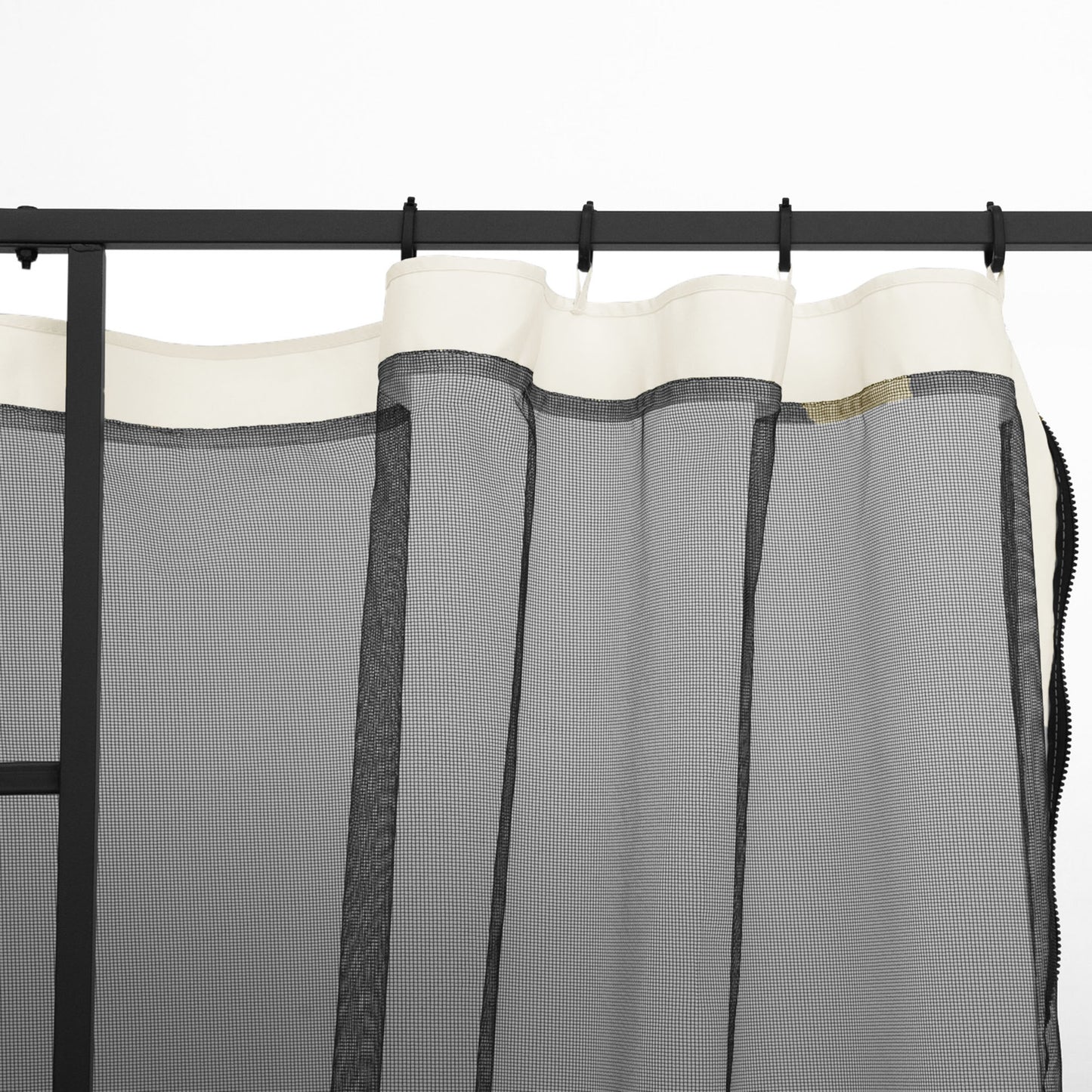 Replacement Mosquito Netting for Gazebo 10' x 10' Black Screen Walls for Canopy with Zippers, White