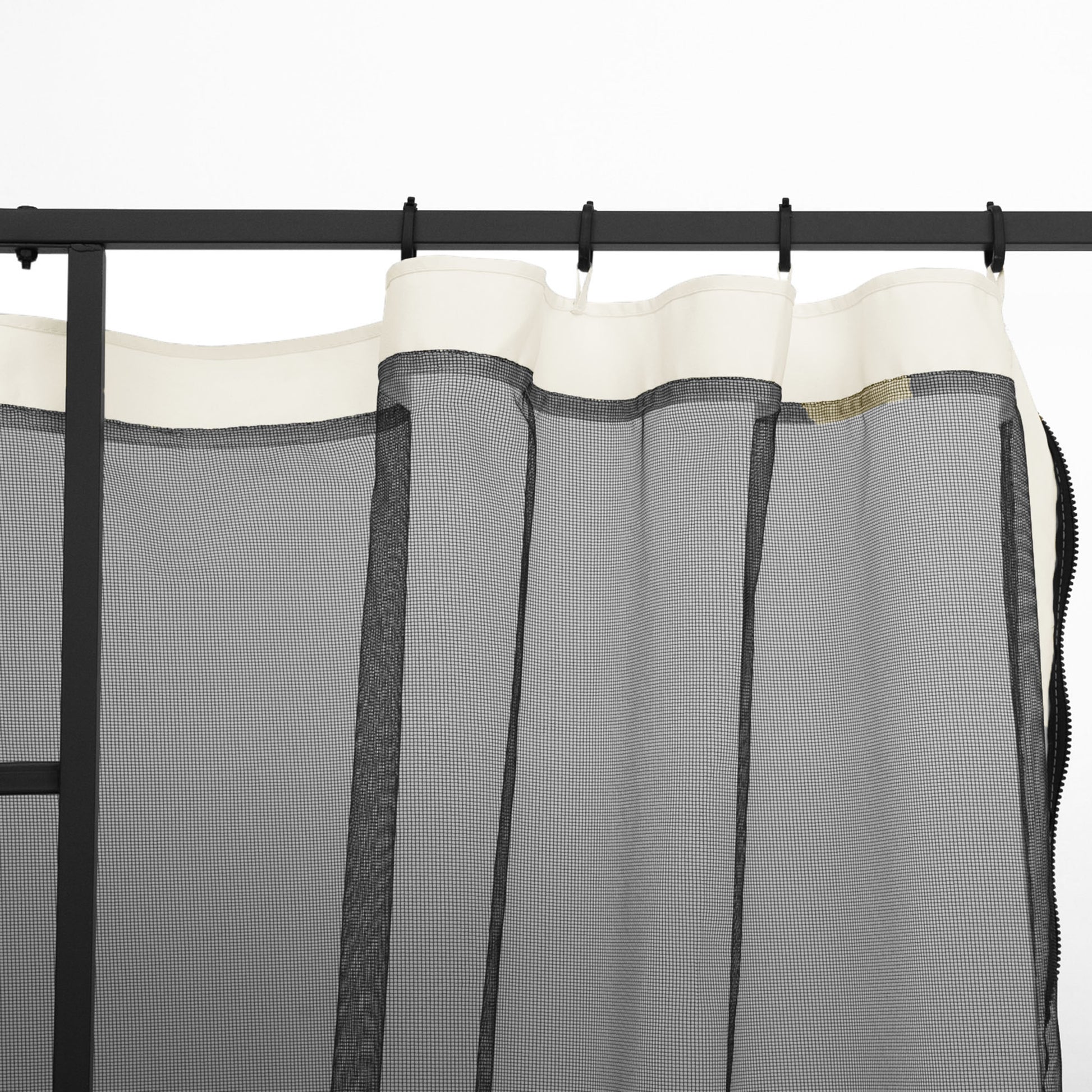Replacement Mosquito Netting for Gazebo 10' x 10' Black Screen Walls for Canopy with Zippers, White