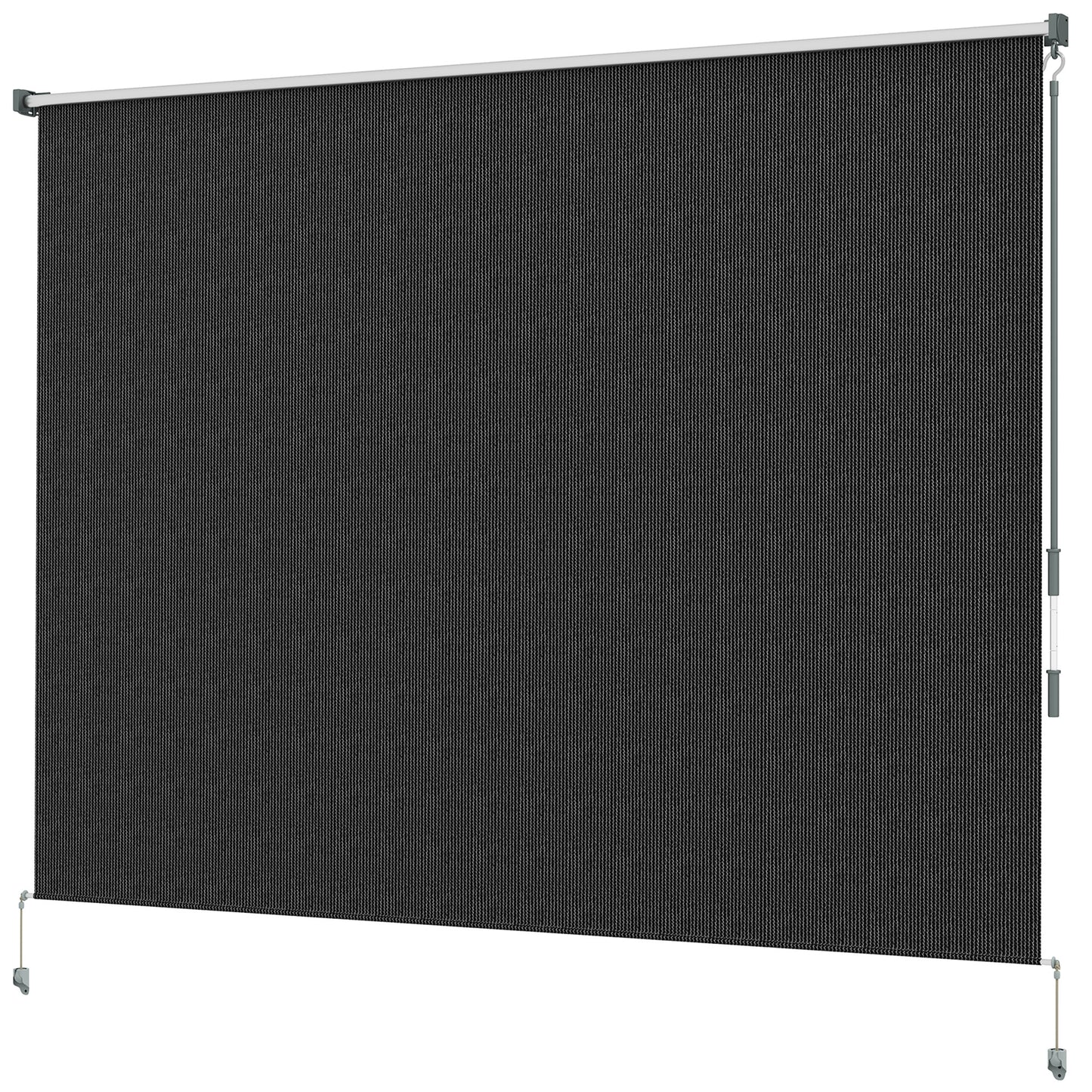 8' x 6' Patio Door Blinds, Outdoor Roller Shades, Cordless Roll Up Shade for Porch Gazebo, Black