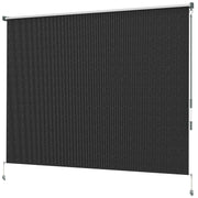 8' x 6' Patio Door Blinds, Outdoor Roller Shades, Cordless Roll Up Shade for Porch Gazebo, Black