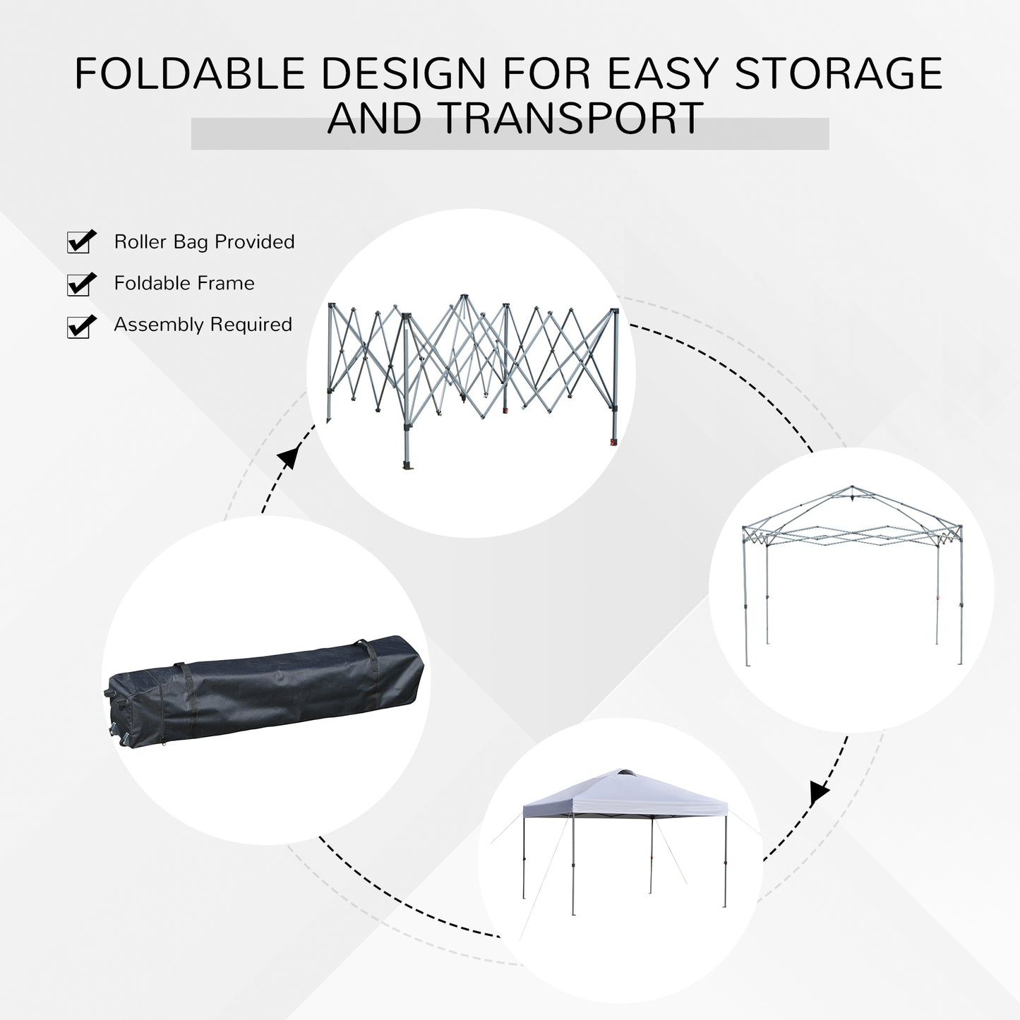 10' x 10' Pop Up Canopy Tent with Airy Top Vents and Wheeled Carry Bag for Outdoor, Garden, Patio, White