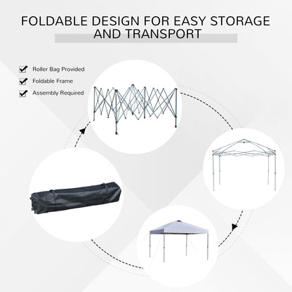 10' x 10' Pop Up Canopy Tent with Airy Top Vents and Wheeled Carry Bag for Outdoor, Garden, Patio, White