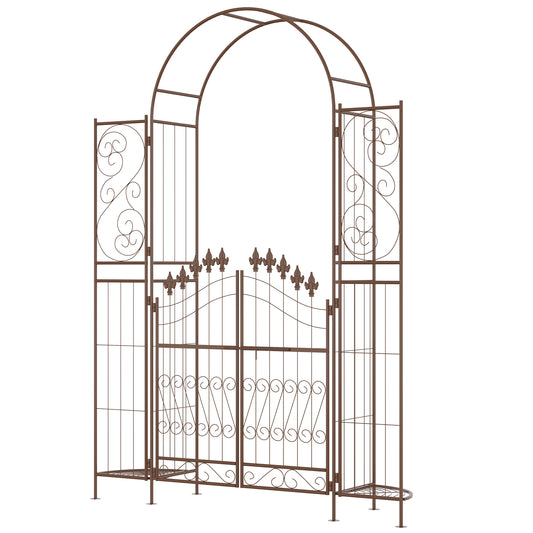 7ft Garden Arch Trellis, Metal Arch, Outdoor Garden Arbor for Climbing Plants, Wedding Decoration