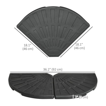 2-Piece Umbrella Weights for Cantilever Parasols with Handles, Heavy Duty Parasol Base Weights for Cross Base, Black