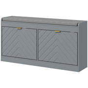 Shoe Storage with Seat, Upholstered Hallway Bench, Shoe Bench with 2 Flip Drawers and 4 Vents for 8 Pairs of Shoes