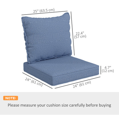 4-Piece Seat Cushion Pillows Replacement, Patio Chair Cushions Set with Back for Indoor Outdoor, Blue