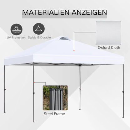 10' x 10' Pop Up Canopy Tent with Airy Top Vents and Wheeled Carry Bag for Outdoor, Garden, Patio, White
