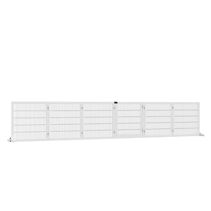 Wooden Freestanding Pet Gate w/ 2 Support Feet, White