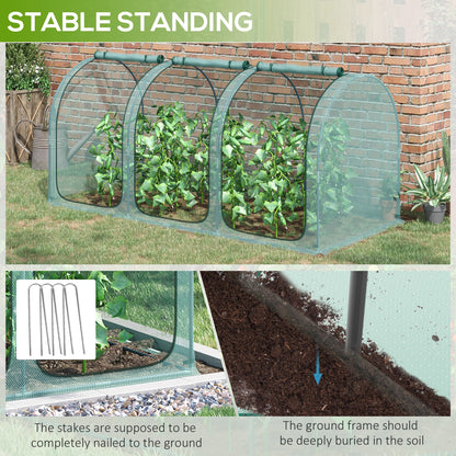 9' x 4' Crop Cage, Garden Plant Protector, with 3 Zippered Doors and 4 Ground Stakes, for Garden, Yard, Lawn, Green