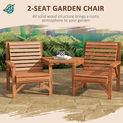 3Pcs Outdoor Bench Set for Backyard, Balcony, Tan Brown